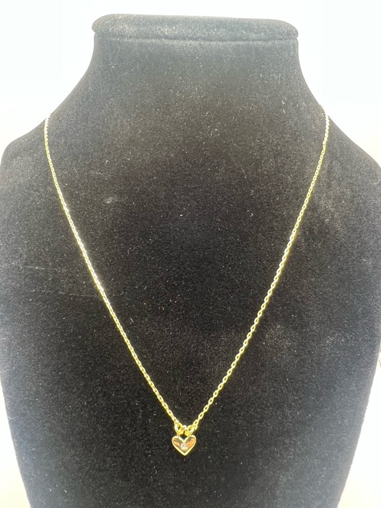 NWT Kendra Scott Tiny Heart Padlock 14K Gold Pendant Necklace in White Diamond - Picture 6 of 16